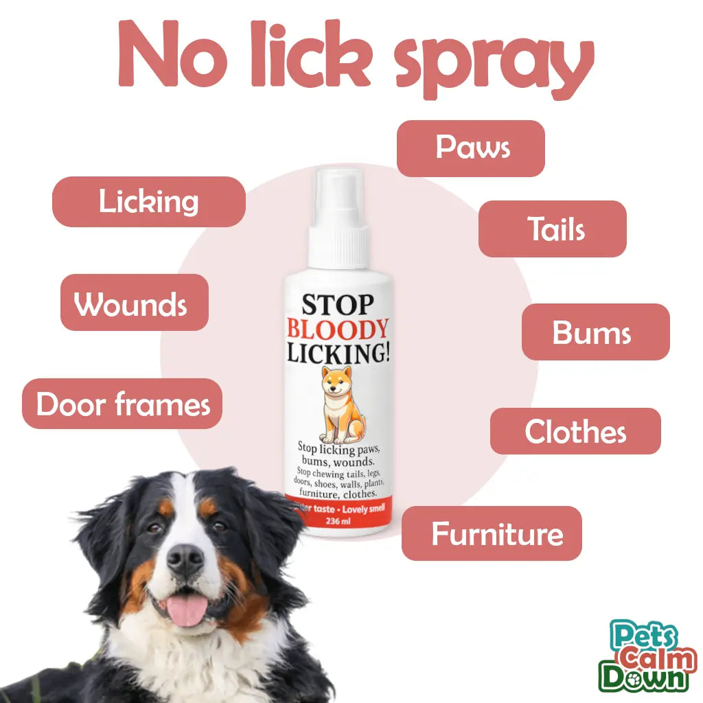 Stop Licking, Chewing, & Teething spray. Stop chewing furniture, shoes, bandages (natural herbal)