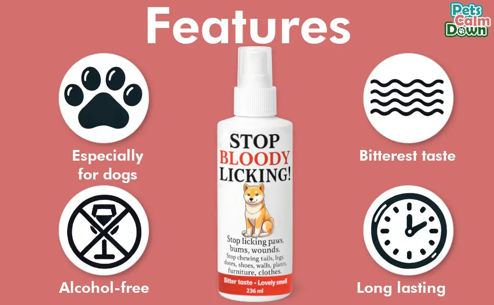 Stop Licking, Chewing, & Teething spray. Stop chewing furniture, shoes, bandages (natural herbal)