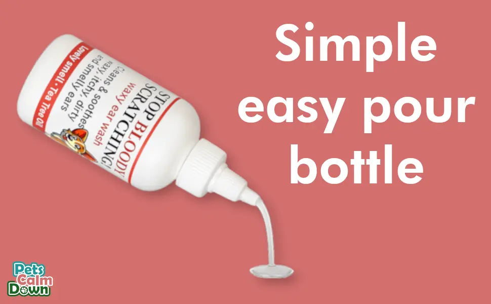 Ear Wash. Soothe Itchy, Gunky, Waxy & Smelly Ears. Head Shaking, Scratching & Rubbing