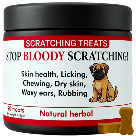 Itching and scratching dog treats for skin, licking, chewing, seasonal (natural herbal)