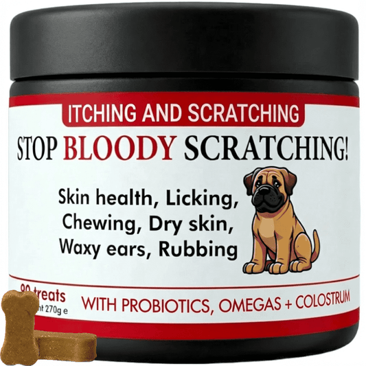 Itching and scratching dog treats for skin, licking, chewing, seasonal (natural herbal)