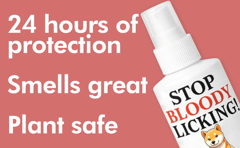 Stop Licking, Chewing, & Teething spray. Stop chewing furniture, shoes, bandages (natural herbal)