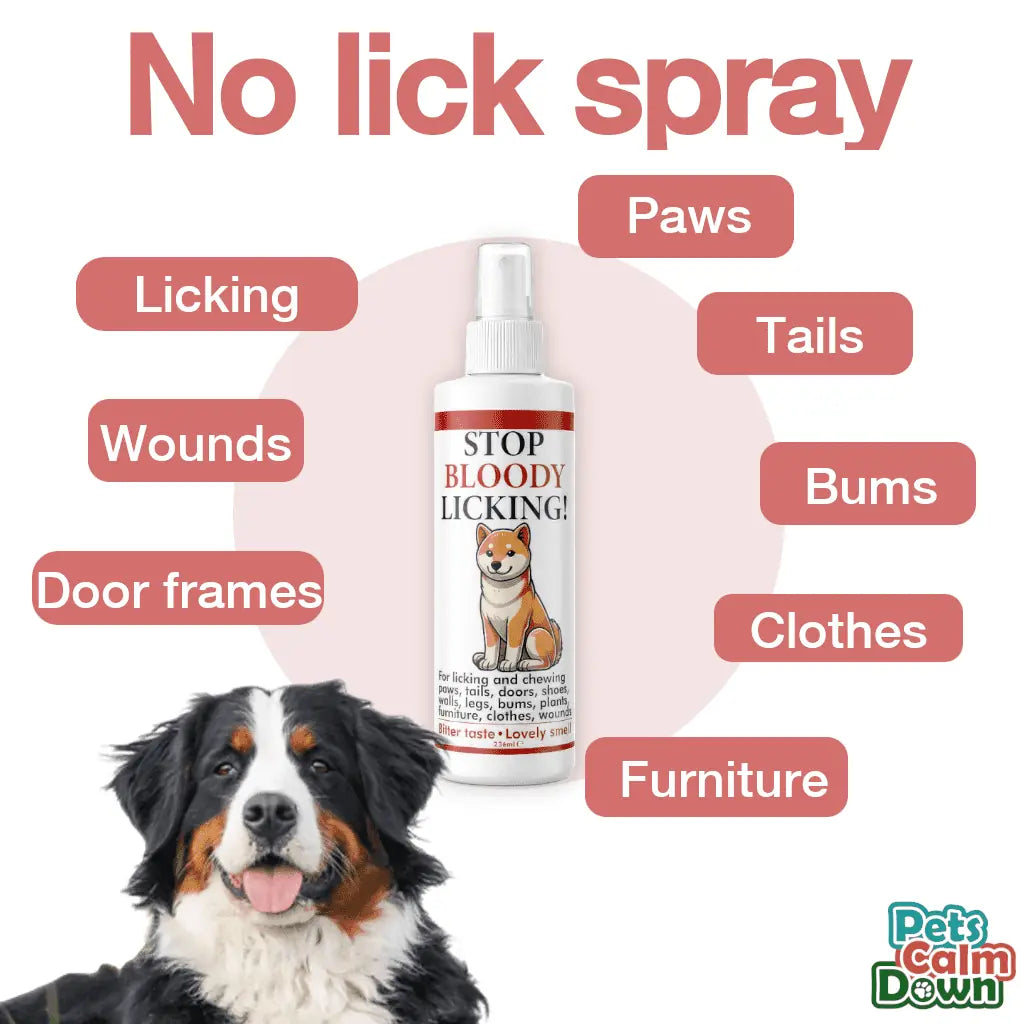 Stop Licking, Chewing, & Teething spray. Stop chewing furniture, shoes, bandages (natural herbal)
