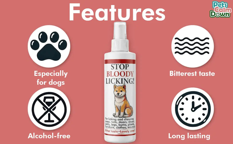 Stop Licking, Chewing, & Teething spray. Stop chewing furniture, shoes, bandages (natural herbal)