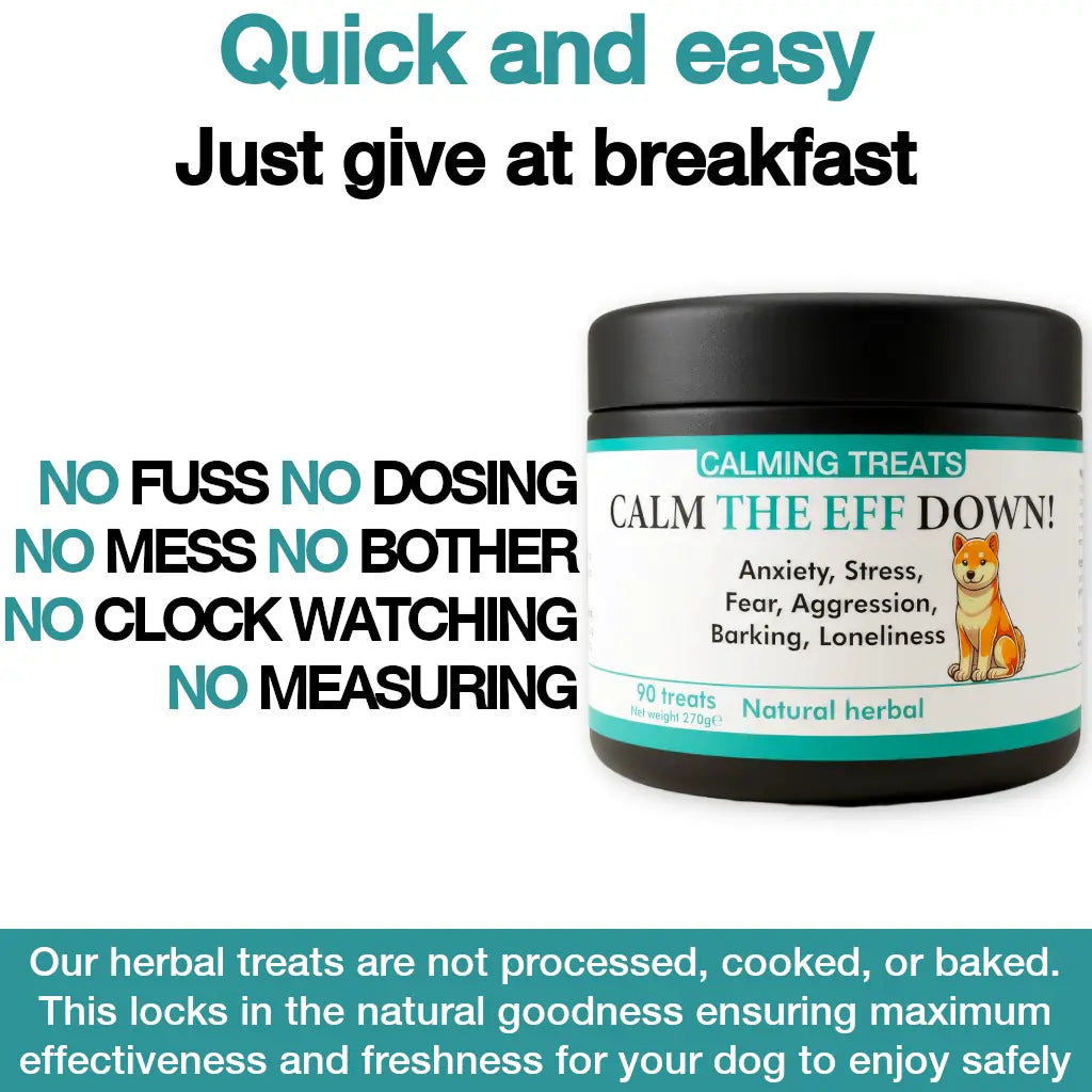 Calming dog treats for barking, stress, anxiety (natural herbal)