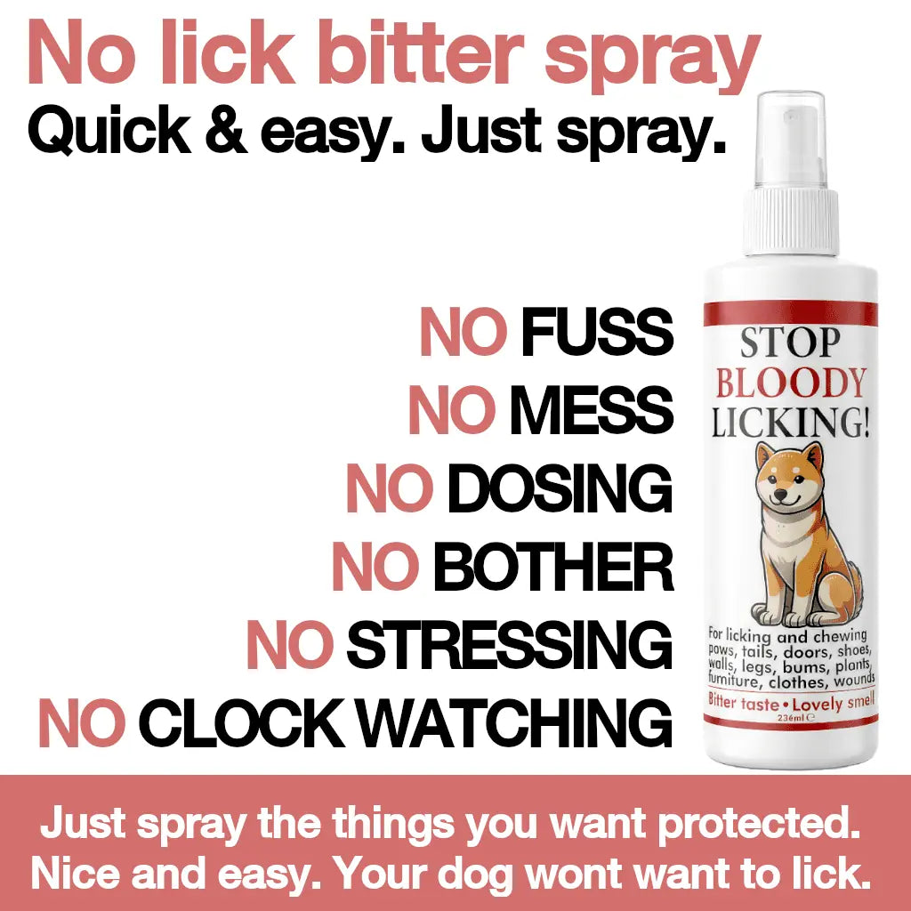 Stop Licking, Chewing, & Teething spray. Stop chewing furniture, shoes, bandages (natural herbal)