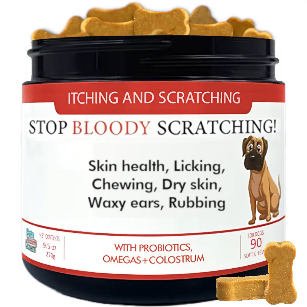 Stop Bloody Scratching Itching and scratching relief dog treats Pets Calm Down