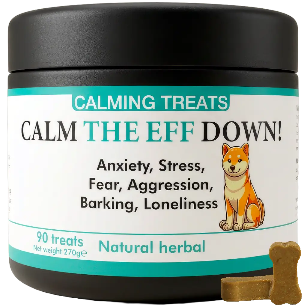 Calming dog treats for barking, stress, anxiety (natural herbal)