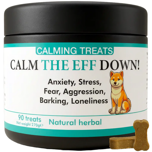 Calming dog treats for barking, stress, anxiety (natural herbal)