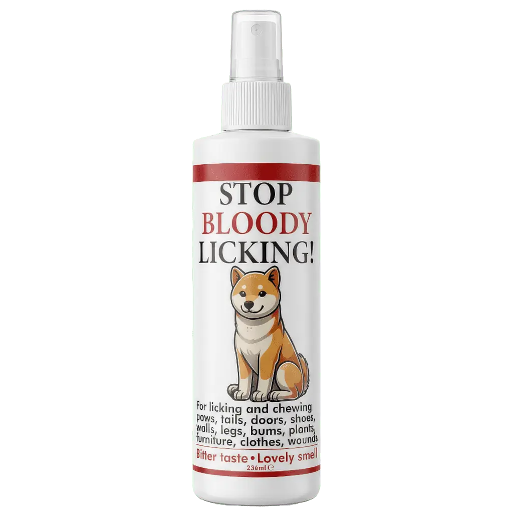 Stop Licking, Chewing, & Teething spray. Stop chewing furniture, shoes, bandages (natural herbal)