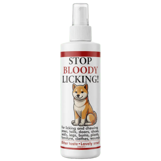 Stop Licking, Chewing, & Teething spray. Stop chewing furniture, shoes, bandages (natural herbal)