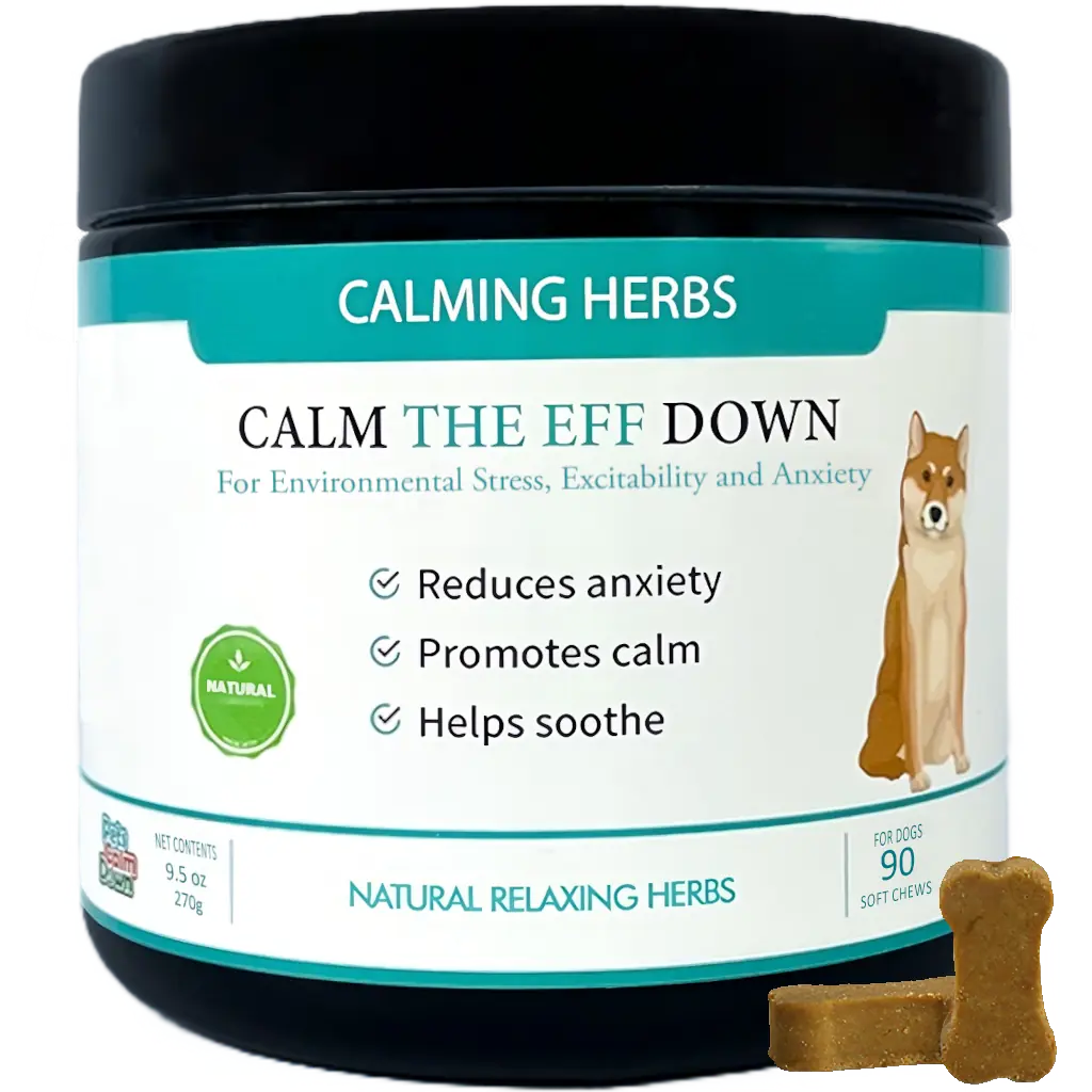 Calm the eff Down Calming dog treats Barking Stress Anxiety