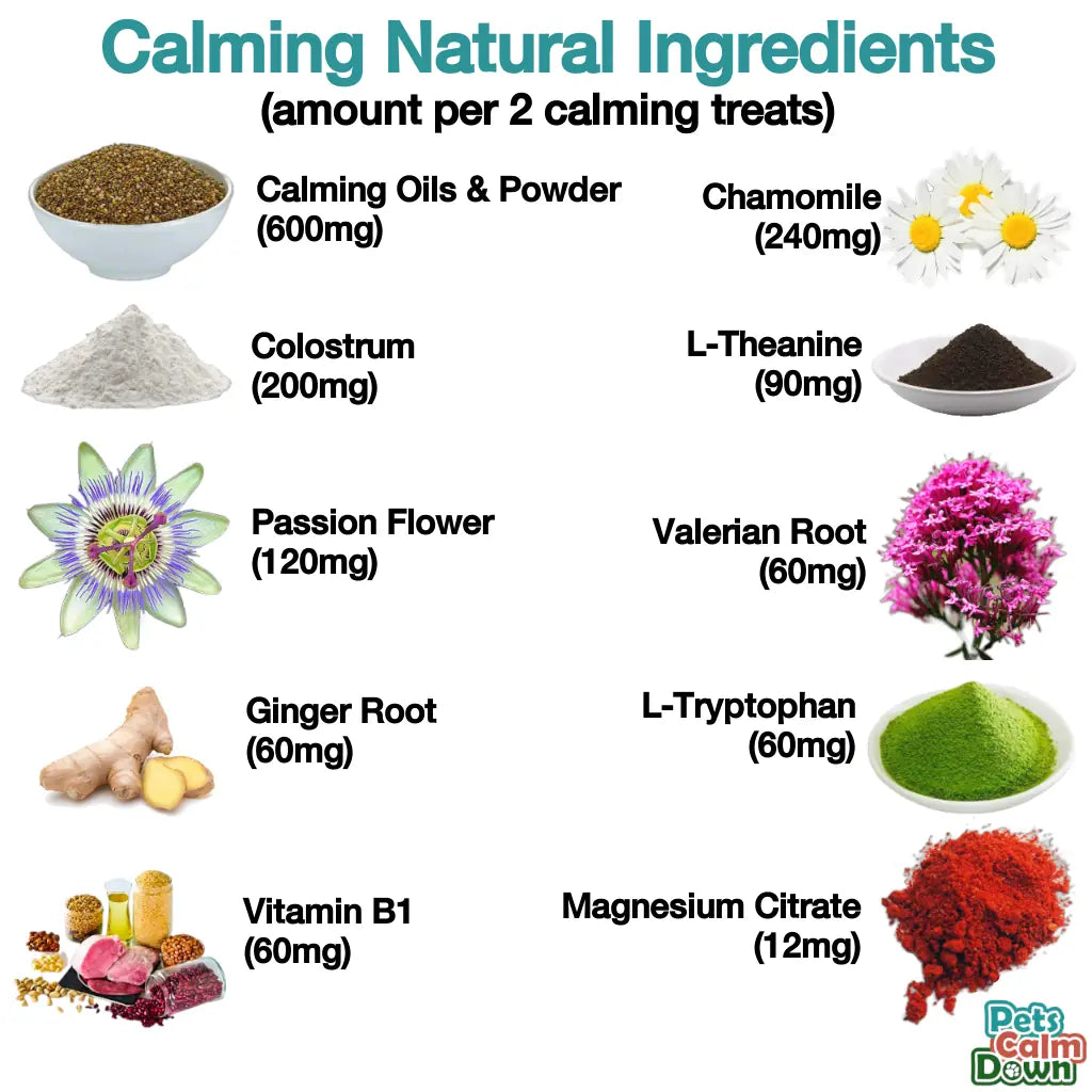 Calming dog treats for barking, stress, anxiety (natural herbal)