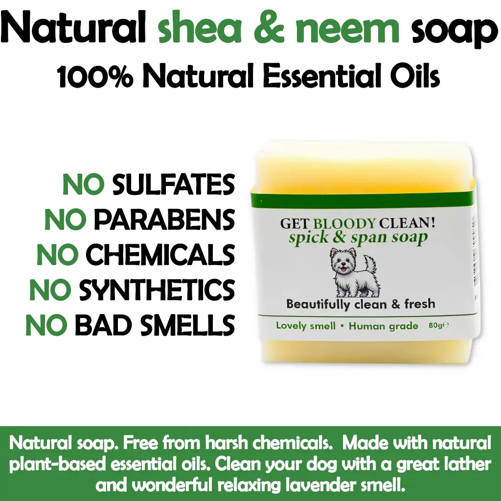 Soothing Soap Bar. Scratching, Fleas & Mites. Neem Oil & Tea Tree - Natural Treatment & Insect Repellent 80g