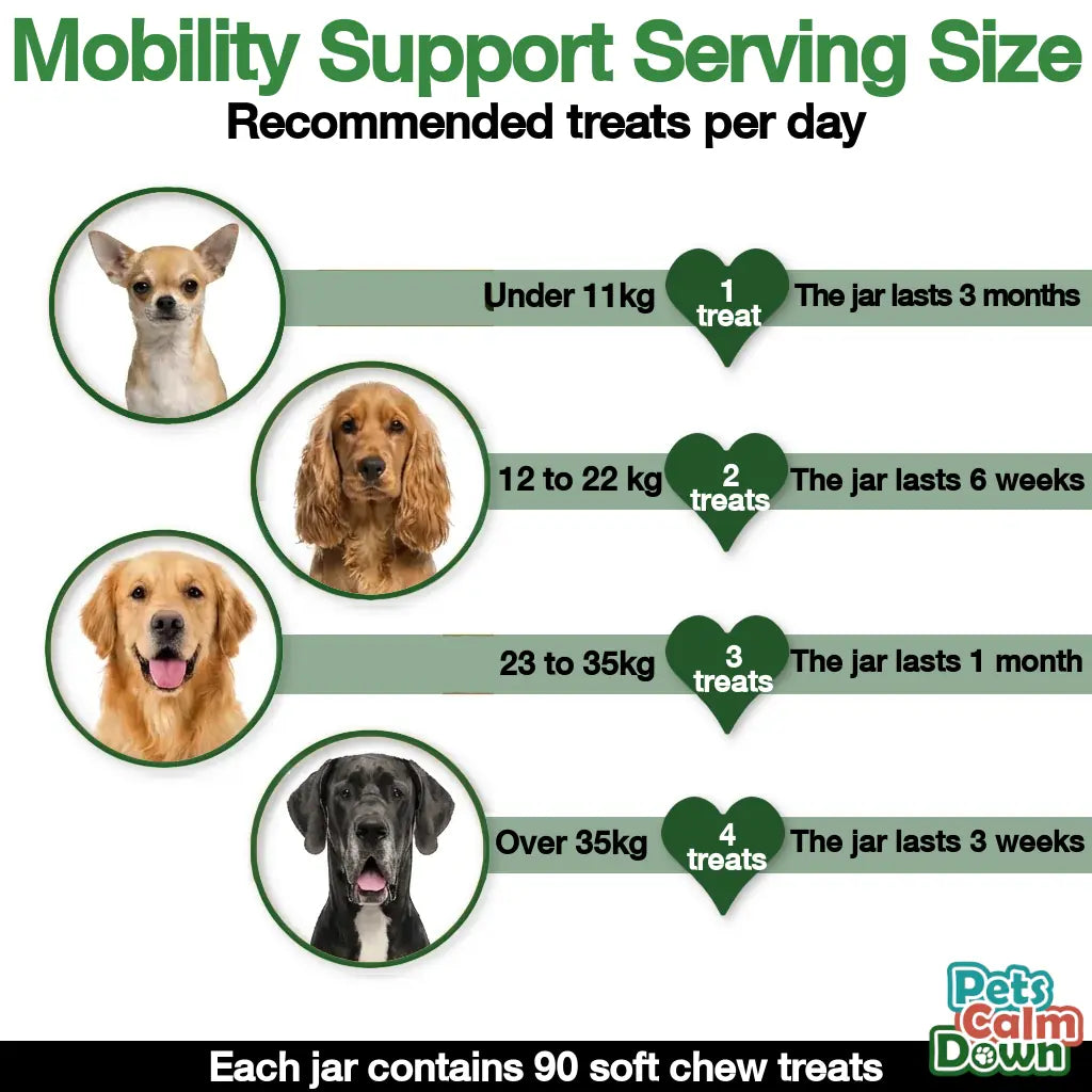 Hip & joint dog treats for age, mobility, strength, joints (natural herbal)